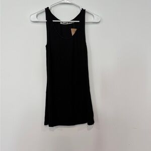 Michael Stars 2x1 ribbed Black Scoop Neck Tank Top